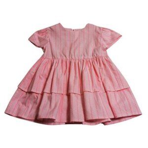 Troy x London girls pink and white 2 tier umbrella dress with cap sleeves Size 4